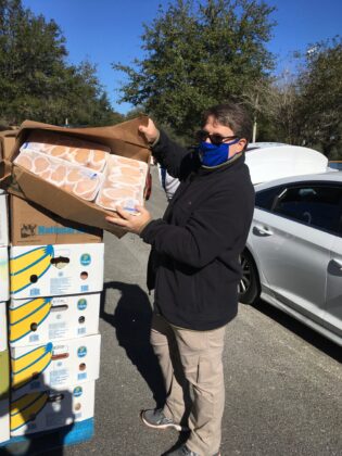 <p><p>GET JFC! — Jeff’s Frozen Chicken — There is no fowl play here, as Orange City Council Member Jeff Allebach shows off packages of frozen chicken to be distributed to people trying to stave off hunger.</p></p><p></p>