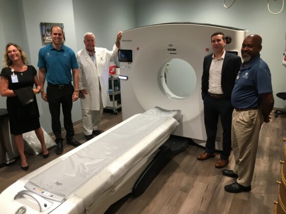 <p><p><strong>PART OF THE IMAGING TEAM</strong> — It takes people to operate the sophisticated equipment, and a few of those with the know-how appear together during a tour of Radiology Associates’ new facility at Halifax Health in Deltona. From left are Erin Jefferson, John Gianini, M.D., Steven Miles, M.D., Matt Stephens and Herman Parker. Stephens handles marketing for Radiology Associates.</p></p><p></p>