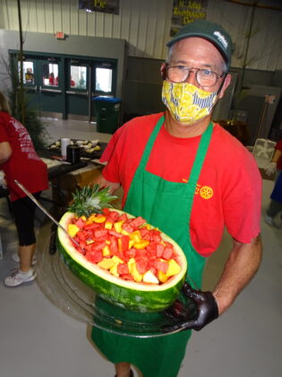 <p><p>Steve Crump with a watermelon medley</p></p><p></p>