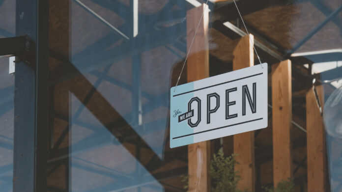 Small business open sign