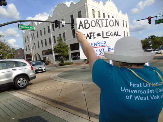 abortion protest downtown deland