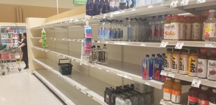 empty grocery shelves hurricane ian